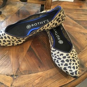 Rothy’s  The Point Leopard  Print Flat Shoes, Size W7